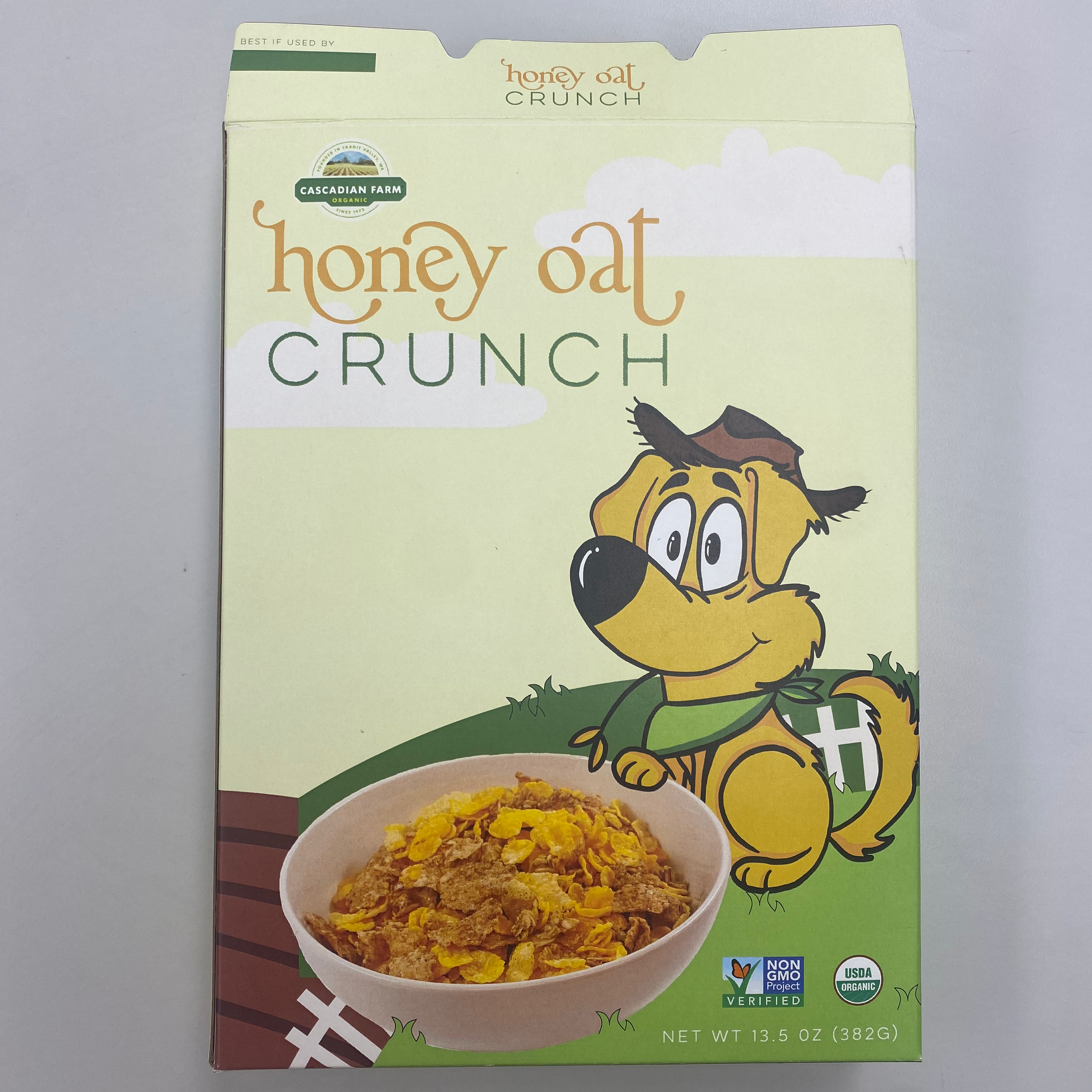 front of the redesigned cereal box